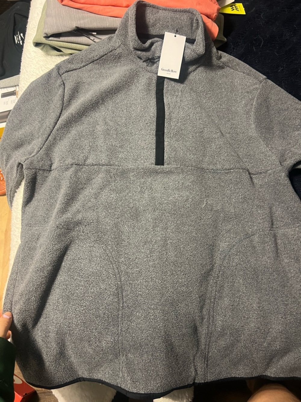Goodfellow & Co Gray Quarter-Zip Fleece Pullover